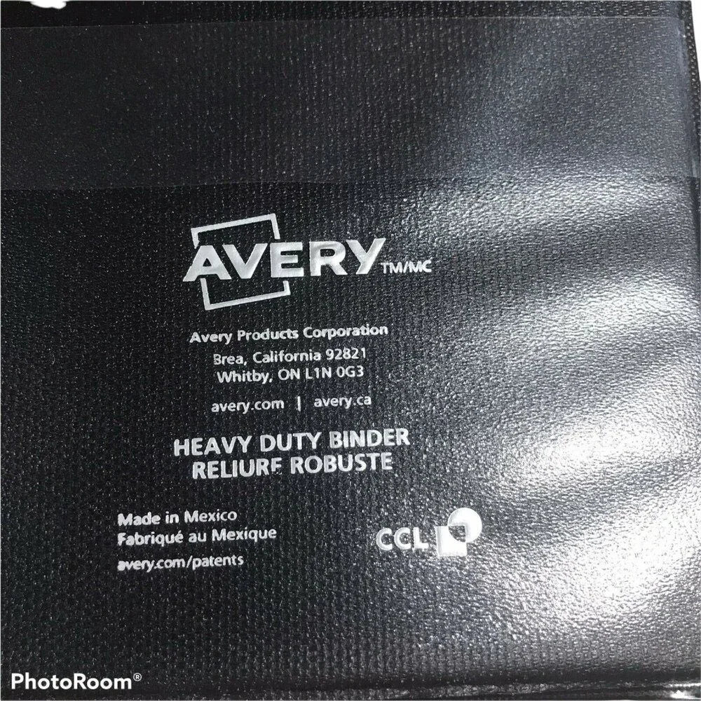 Avery Heavy Duty Clear Cover Three Ring 3” Black Binder 670 Sheet Capacity New